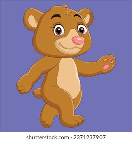Cartoon-Baby-Bär-Laufen, Vektorgrafik