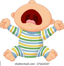 Cartoon baby boy crying