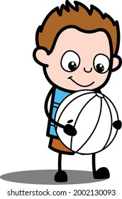 Cartoon Baby Boy holding ball