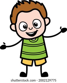 Cartoon Baby Boy Raising Arms