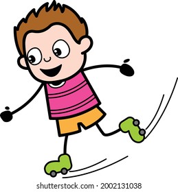 Caricatura Diseño del vector de patinaje para niños