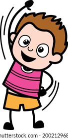 Cartoon Baby Boy stretching arms