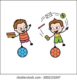 Cartoon Baby Boys spielen Vektordesign