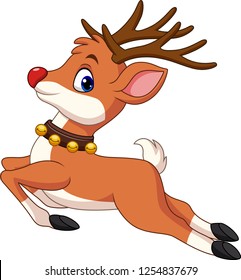 Cartoon baby deer jumping