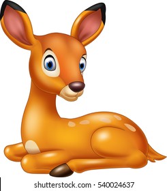 Cartoon Baby Deer Sitting