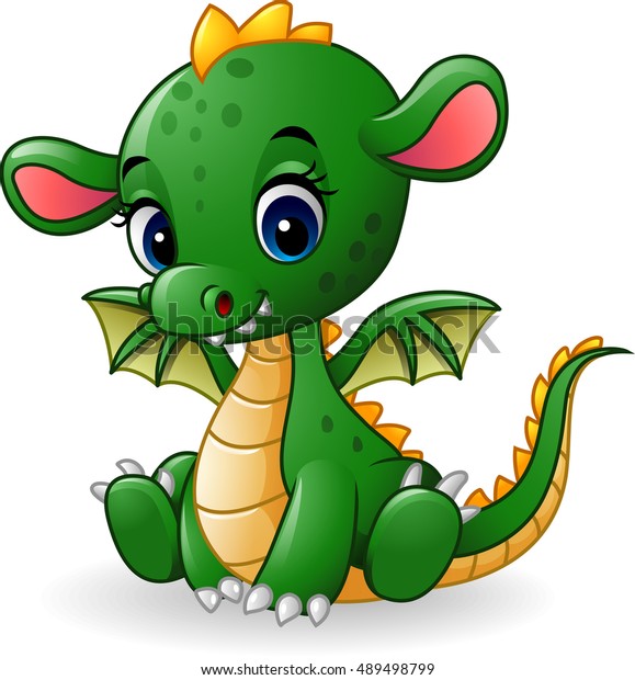 Dessin De Bebe Dragon Assis Image Vectorielle De Stock Libre De Droits