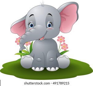 Cartoon baby elephant