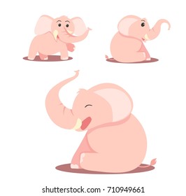cartoon baby elephant cute girl pink
