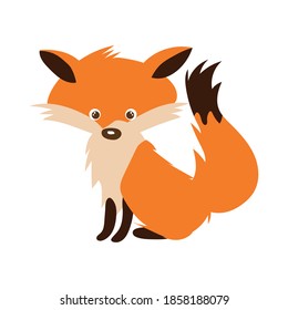 Cartoon of a baby fox kawaii - Vector