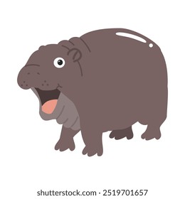 Cartoon Baby Hippo Doodle Charakter für Kinder