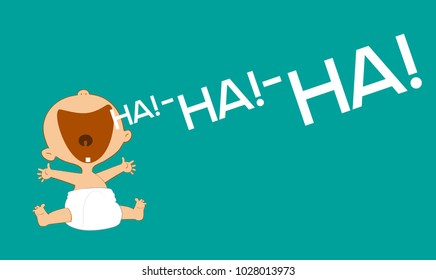 Cartoon Baby laughs fun. File is saved in AI10 EPS version. 