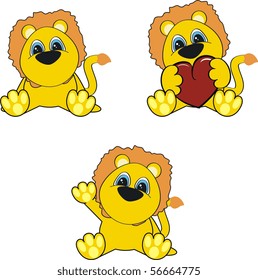 cartoon baby lion in vector format very easy to edit