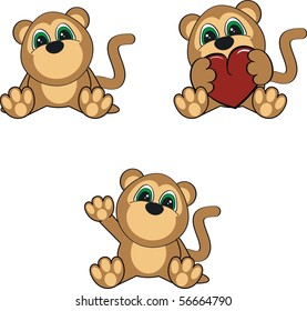 cartoon baby monkey in vector format very easy to edit