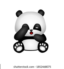 Cartoon Baby Panda Sit Sleepy Stock Vector (Royalty Free) 1852468075 ...