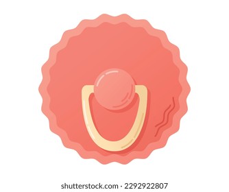 Cartoon baby red pacifier. Vector isolated flat dummy for sucking.