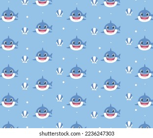 Cartoon baby shark birthday celebration Background