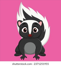 Cartoon baby skunk character design illustration