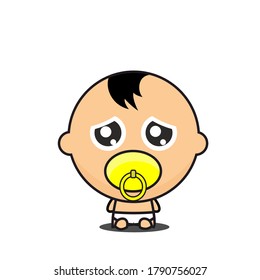 cartoon baby suck vector design. Best choice for invitations, printing, blog background, paper crafts, stickers