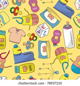 cartoon baby thing seamless pattern