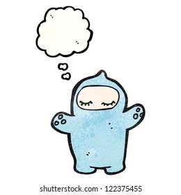 cartoon baby with thought bubble
