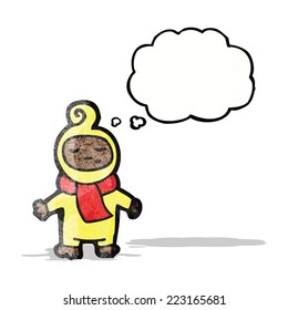 Cartoon-Baby mit Denkblase