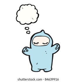 cartoon baby with thought bubble