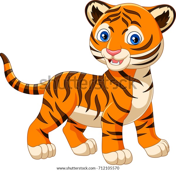 Bebe Tigre De Dessin Anime Isole Image Vectorielle De Stock Libre De Droits