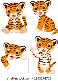 Cartoon baby tigers collection set