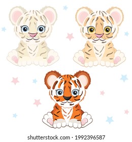 Cartoon baby tigers collection set