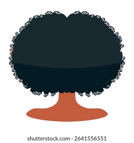 Cartoon Back Afro Woman Simple Design Icon Digital Source