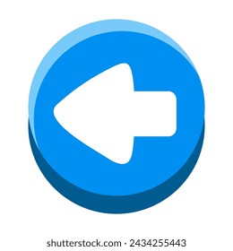 The cartoon back arrow Button is isolated.
