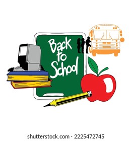 retroceso al vector de ilustración escolar