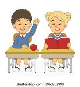 Cartoon Back to school teacher background