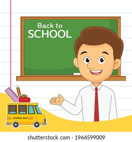 Cartoon Back to school teacher background