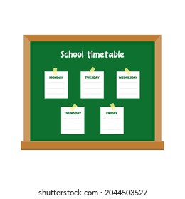 Cartoon back to school timetable template.