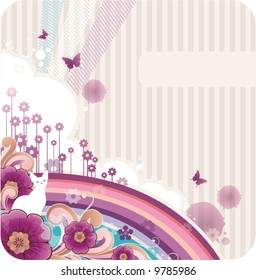 cartoon background with banner for text