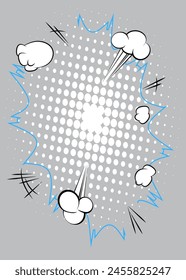 Cartoon Background, comic book awesome backdrop. Retro vector comics pop art design illustration.