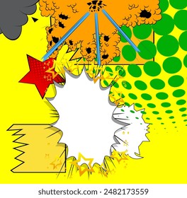 Cartoon background, comic book backdrop. Retro vector comics pop art design.