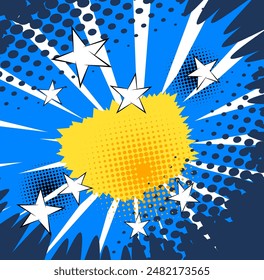 Cartoon background, comic book backdrop. Retro vector comics pop art design.
