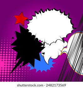 Cartoon background, comic book backdrop. Retro vector comics pop art design.