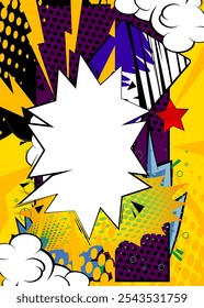 Cartoon Background, comic book backdrop. Retro vector comics pop art design.