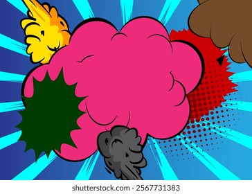 Cartoon background, comic book backdrop. Retro vector comics pop art design.