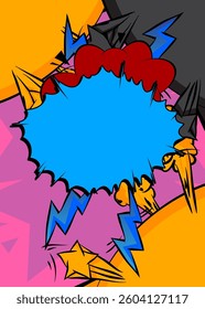 Cartoon background, comic book backdrop. Retro vector comics pop art design.