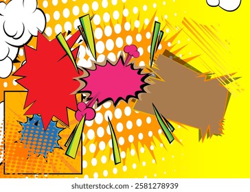 Cartoon Background, comic book Entertainment backdrop. Retro vector comics pop art design.