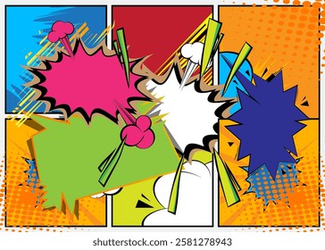 Cartoon Background, comic book Entertainment backdrop. Retro vector comics pop art design.