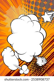 Cartoon Background, comic book exploding backdrop. Retro vector comics pop art design.