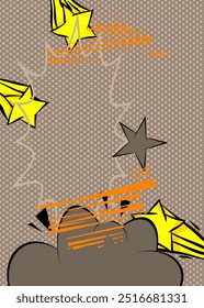 Cartoon Hintergrund, Comic-Buch grau und gelb Retro-Vektor Comics Pop Art Design.