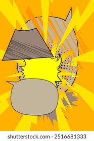Cartoon background, comic book gray and yellow retro vector comics pop art design.