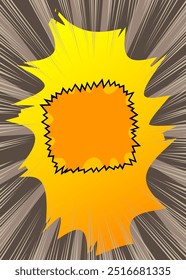 Cartoon background, comic book gray and yellow retro vector comics pop art design.