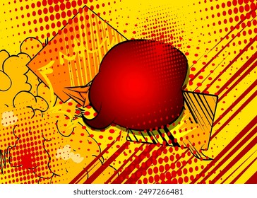 Cartoon background, comic book red and yellow backdrop. Retro vector comics pop art design.
